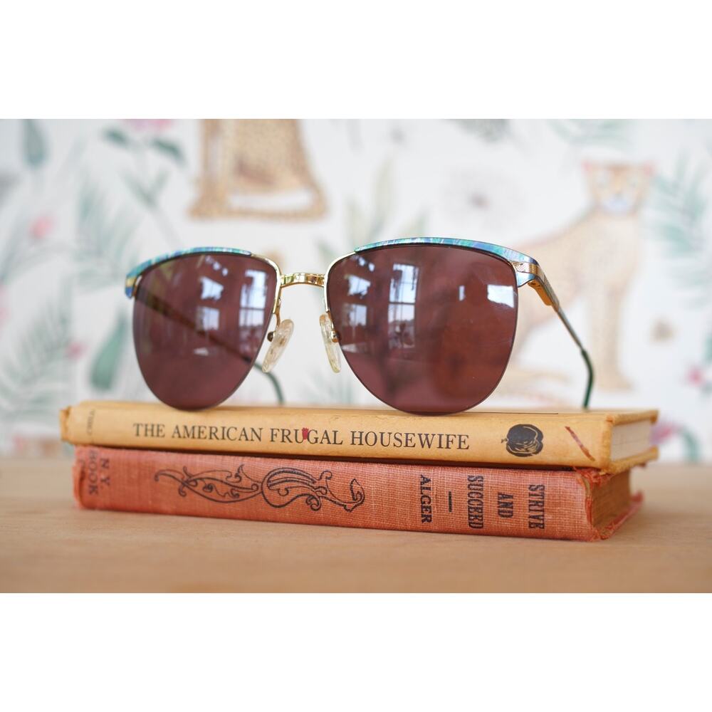 1990s Vintage Sunglasses Marcolin Italy NOS Multicolor 59-17 Coastal Grandma